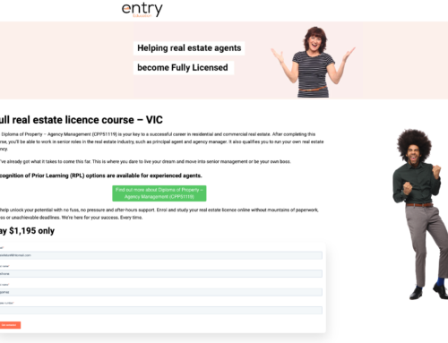 Entry Education – Landing page
